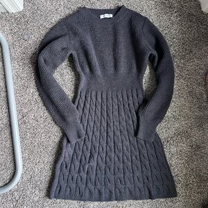 Cupshe Charcoal Long Sleeve Knit Dress